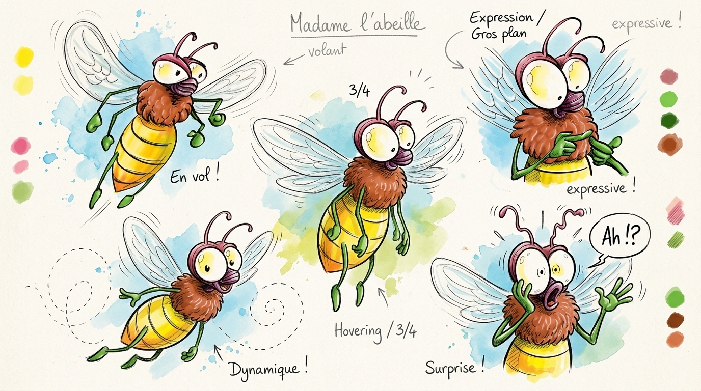 Madame l&rsquo;abeill – planche IA