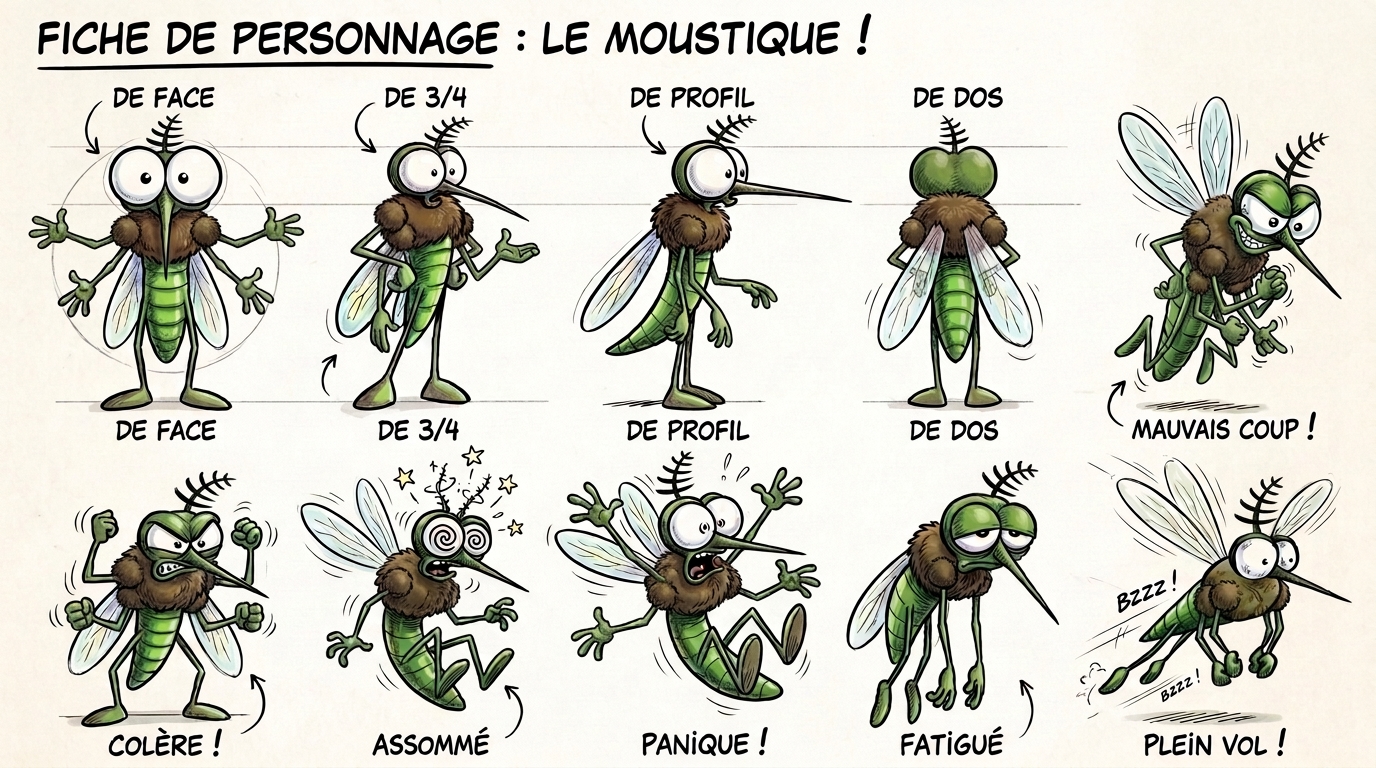 Planche personnage Bizz – IA